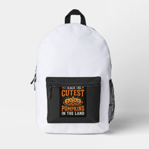 Halloween Teacher Cutest Pumpkins Design_1 Printed Backpack