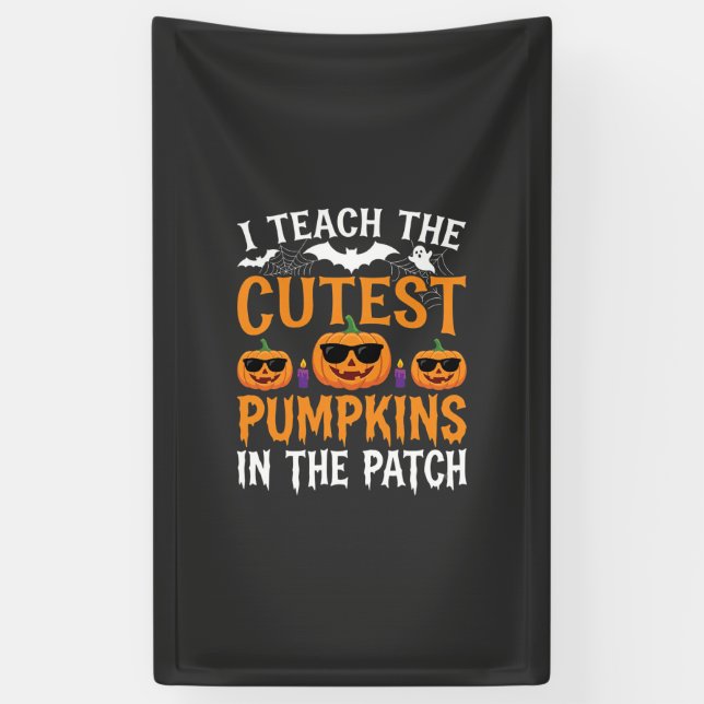 Halloween Teacher Cutest Pumpkins in the Patch Banner (Vertical)