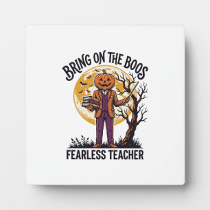 Halloween Teacher Shirt Vintage Engraving Pumpkin  Plaque