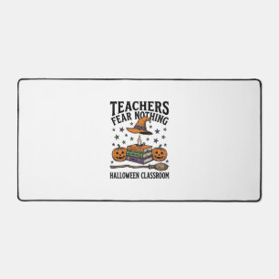 Halloween Teacher Shirt With Witchy Books_1 Desk Mat