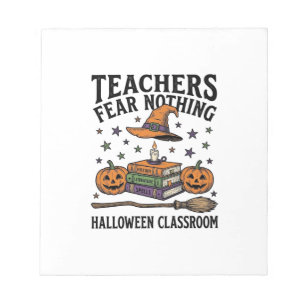 Halloween Teacher Shirt With Witchy Books_1 Notepad