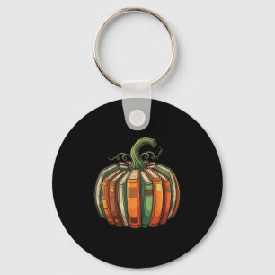 Halloween Teacher Shirts Fall Pumpkin Fall Book Sh Key Ring