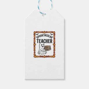 Halloween Teacher Spooktacular Ghost Books Vintage Gift Tags