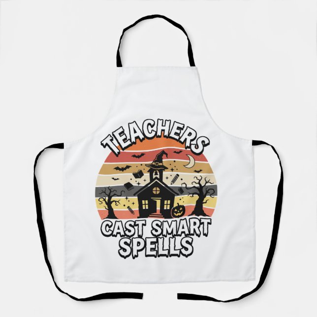Halloween Teacher Spooky Smarts Apron (Front)