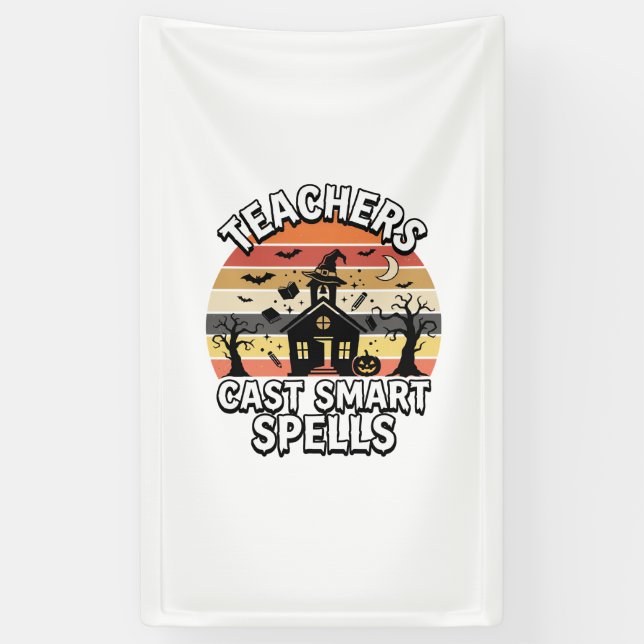Halloween Teacher Spooky Smarts Banner (Vertical)