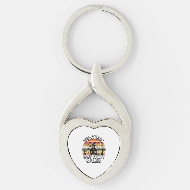 Halloween Teacher Spooky Smarts Key Ring (Front)