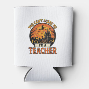 Halloween Teacher Vintage Funny Spooky School Desi Can Cooler