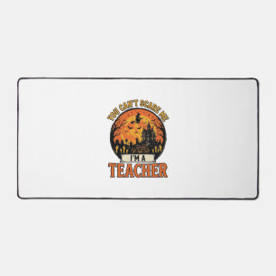 Halloween Teacher Vintage Funny Spooky School Desi Desk Mat