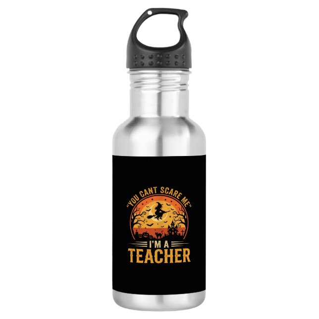 Halloween Teacher Witch Cat Design 532 Ml Water Bottle (Front)