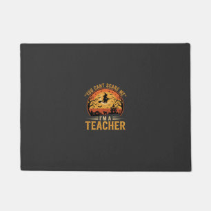 Halloween Teacher Witch Cat Design Doormat