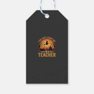 Halloween Teacher Witch Cat Design Gift Tags