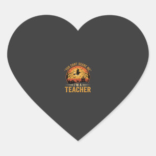 Halloween Teacher Witch Cat Design Heart Sticker