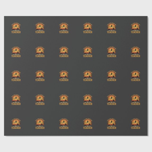 Halloween Teacher Witch Cat Design Wrapping Paper (Flat)