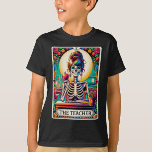 Halloween Teachers Tarot Card Spooky Skeleton The T-Shirt