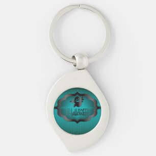 Halloween teal ghost key ring