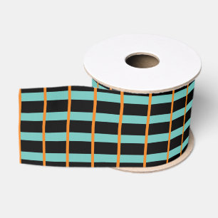 Halloween Teal, Orange & Black Grosgrain Ribbon