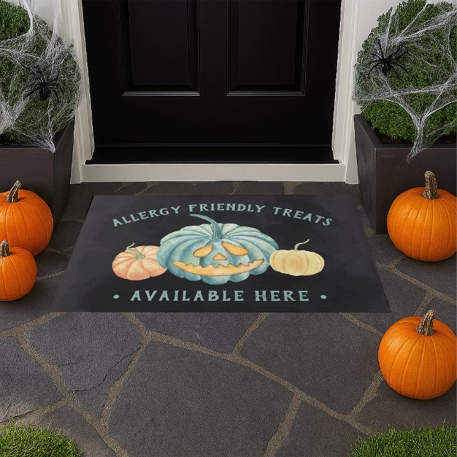 Halloween Teal Pumpkin Allergy Friendly Treats Doormat (Creator Uploaded)