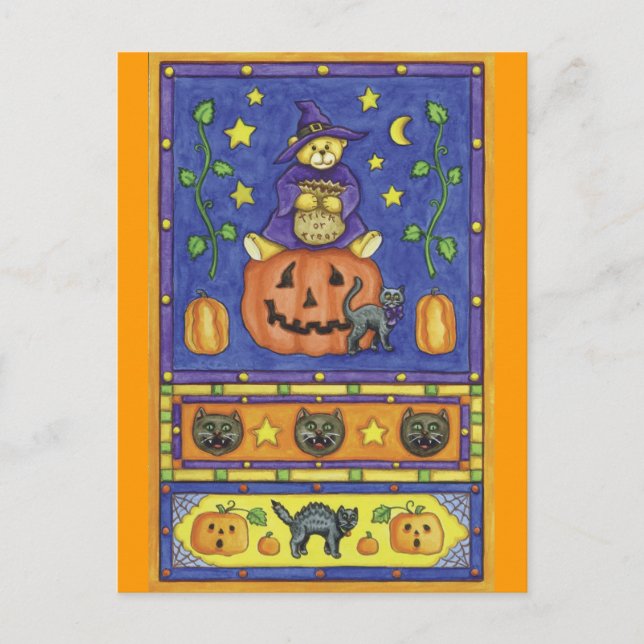 Halloween Teddy Bear Postcard (Front)