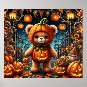Halloween Teddy Bear Poster