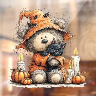 Halloween Teddy Bear Window Cling