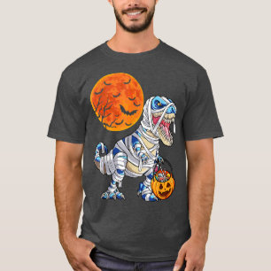 Halloween Tee for Boys Men Dinosaur T re Mummy Pum