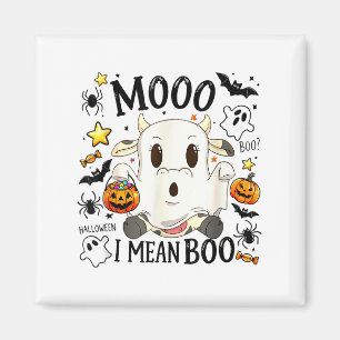 Halloween Tee Funny Moo I Mean Boo Cute Cow Spooky Magnet