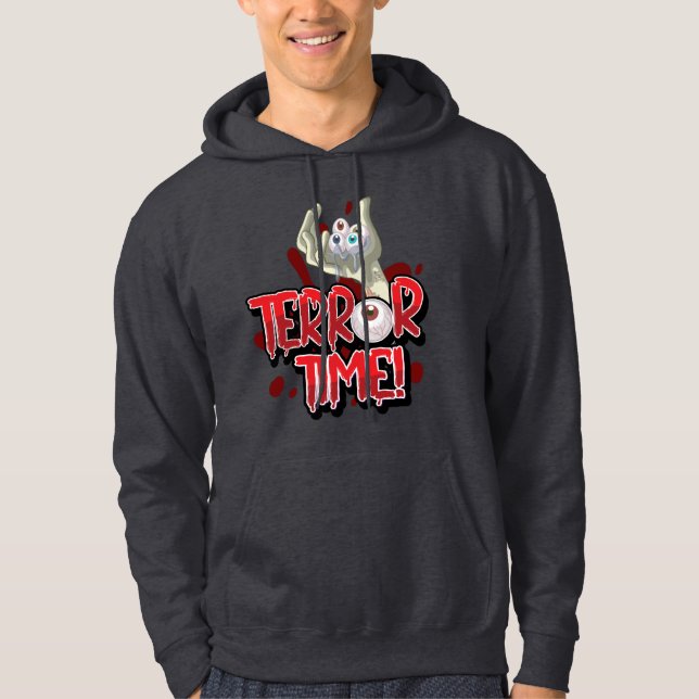 Halloween Terror Time Zombie Hand with Eyes  Hoodie (Front)
