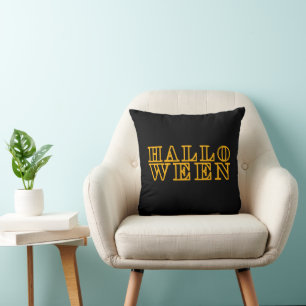 Halloween text design cushion