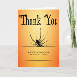 Halloween Thank You Card With Orange Spider