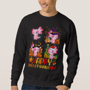Halloween Thanksgiving Christmas Axolotl Hallothan Sweatshirt