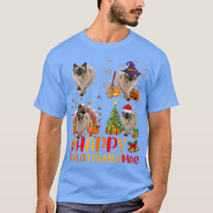 Halloween Thanksgiving Christmas Balinese Cat Hall T-Shirt