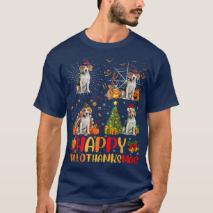 Halloween Thanksgiving Christmas Beagle Dog Hallot T-Shirt