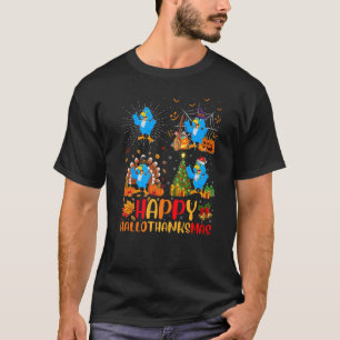 Halloween Thanksgiving Christmas Bluebird Hallotha T-Shirt