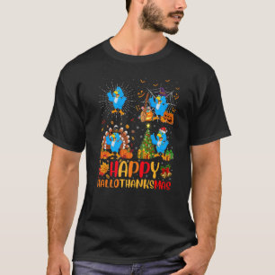 Halloween Thanksgiving Christmas Bluebird Hallotha T-Shirt