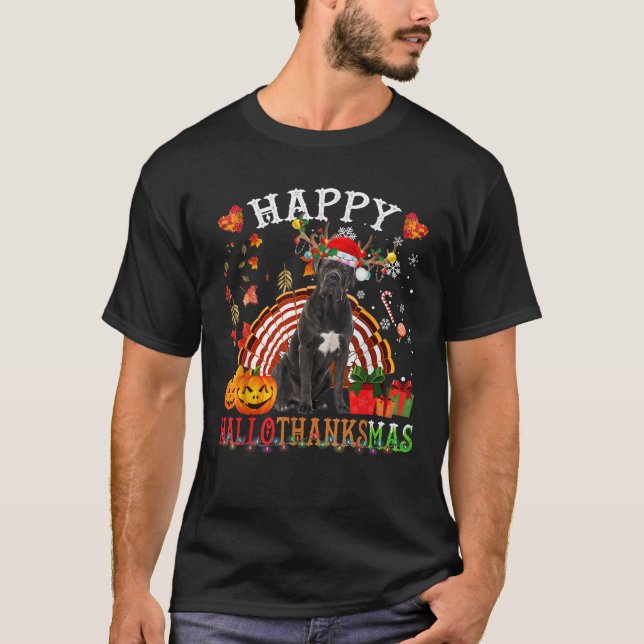 Halloween Thanksgiving Christmas Cane Corso HalloT T-Shirt (Front)