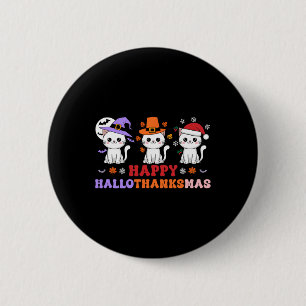 Halloween Thanksgiving Christmas Cats Happy Hallot 6 Cm Round Badge