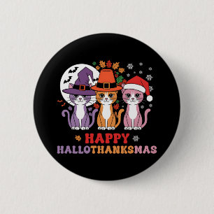 Halloween Thanksgiving Christmas Cats Happy Hallot 6 Cm Round Badge