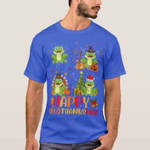 Halloween Thanksgiving Christmas Frog Hallothanksm T-Shirt