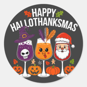 Halloween, Thanksgiving & Christmas Fun and Trendy Classic Round Sticker