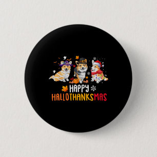 Halloween Thanksgiving Christmas Funny Corgi Dogs  6 Cm Round Badge