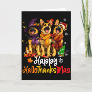 Halloween Thanksgiving Christmas German Shepherd D Card