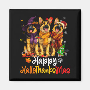 Halloween Thanksgiving Christmas German Shepherd D Magnet