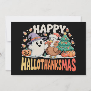 Halloween Thanksgiving Christmas HalloThanksMas Holiday Card
