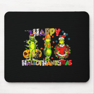Halloween Thanksgiving Christmas, Happy Hallo Than Mouse Pad