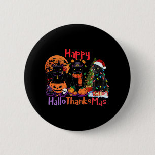 Halloween Thanksgiving Christmas Happy Hallothanks 6 Cm Round Badge