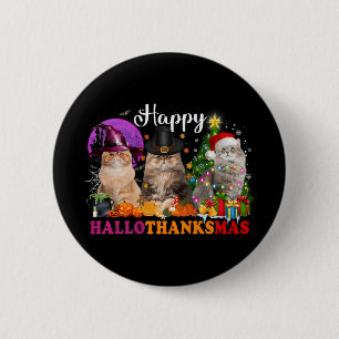 Halloween Thanksgiving Christmas Happy Hallothanks 6 Cm Round Badge