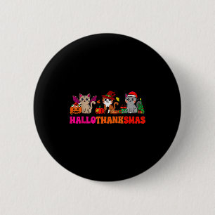 Halloween Thanksgiving Christmas Happy Hallothanks 6 Cm Round Badge