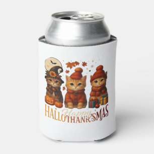 Halloween Thanksgiving Christmas Happy HalloThanks Can Cooler