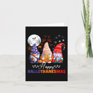 Halloween Thanksgiving Christmas Happy HalloThanks Card