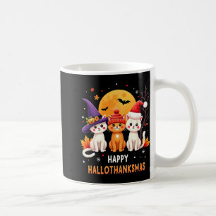 Halloween Thanksgiving Christmas Happy Hallothanks Coffee Mug